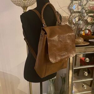 Velez Elegant Tan Leather Backpack